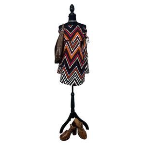 Y2K P Luca Milano Off Shoulder Chevron Knit Dress Missoni Style Size s
